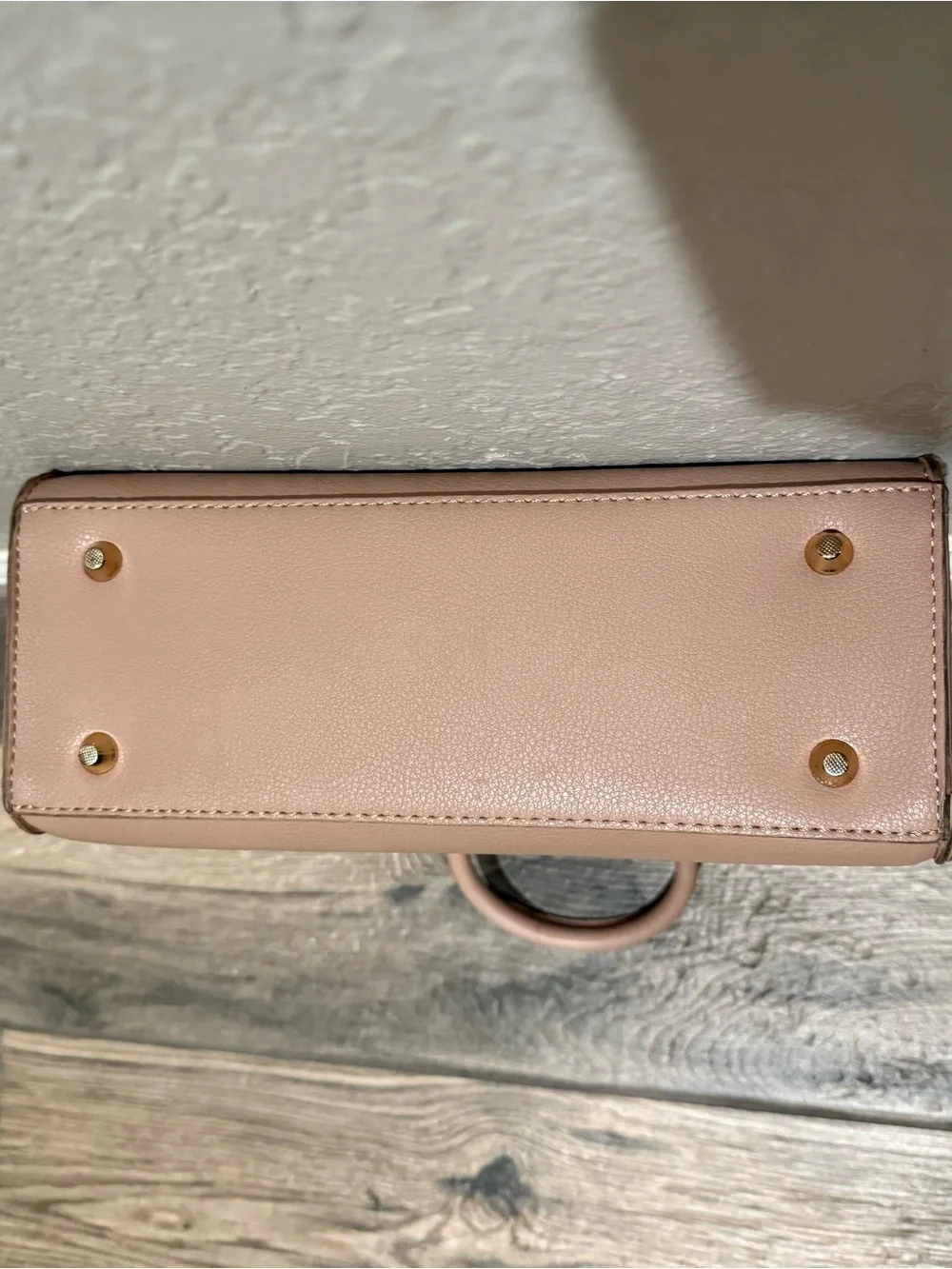 Structured Top-Handle Satchel in Dusty Rose with Gold Accent